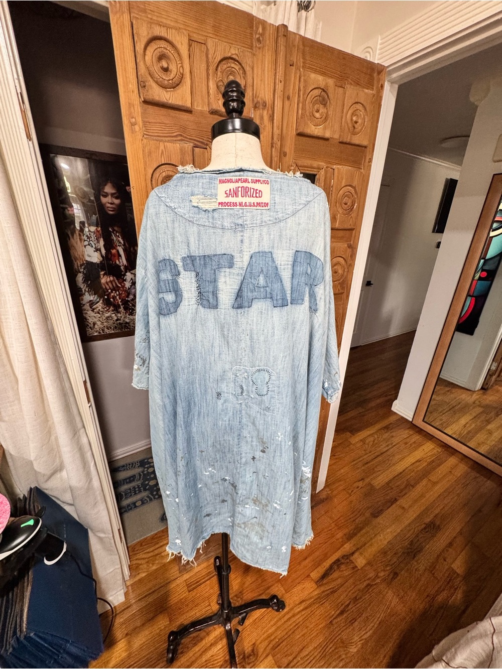 Magnolia Pearl Light Blue Distressed Denim Coat - Picture 4 of 4